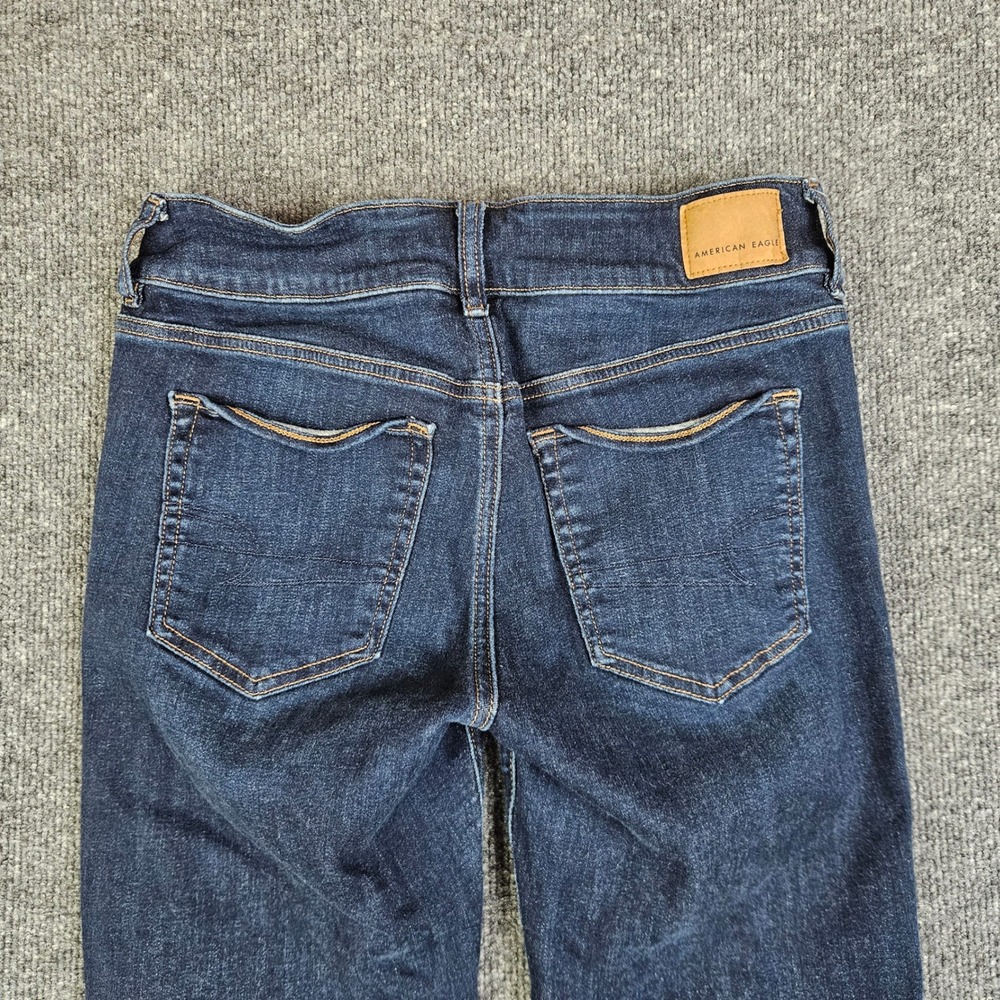 American Eagle Kick Boot Jeans Women 6 X-Short Dark Wash Next Level Stretch READ - Picture 12 of 12